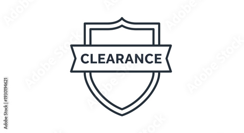 Clearance Sale Shield Icon, Discount Badge, Special Offer Stamp, Retail Promotion