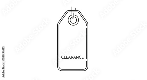 Clearance Sale Tag Icon - Simple Line Art for Retail and Marketing