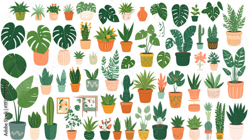 seamless pattern with green plants