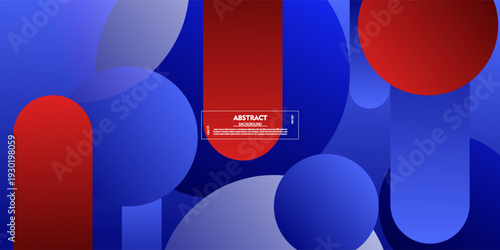 Blue and red abstract background with curved square pattern design. Vector eps10