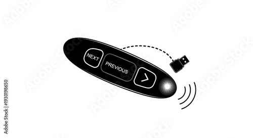 Wireless Presentation Clicker Remote with USB Receiver, Digital Pointer for Slideshows