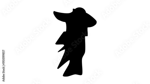 portrait of Don Quixote, black isolated silhouette
