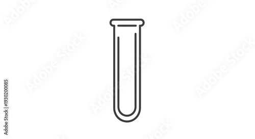 Simple Line Art Icon of a Laboratory Test Tube on White Background