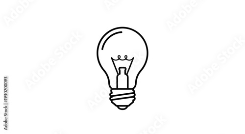 Simple Line Art Icon of a Light Bulb, Symbolizing Ideas and Innovation