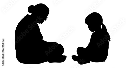 Silent conversation between two individuals in a thoughtful moment Vector, illustration
