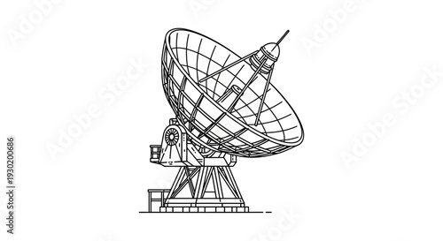 Satellite Dish Antenna - Large Radio Telescope for Space Communication and Astronomy