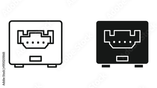 Fire alarm control panel icons in black and white on white background