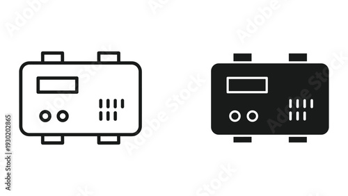 Modern digital audio amplifier icons
