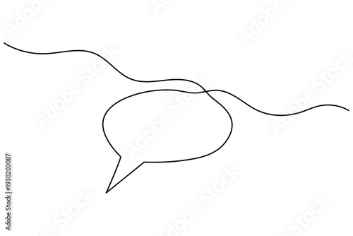 Ear continuous line drawing illustration of a human hearing organ in minimalist style