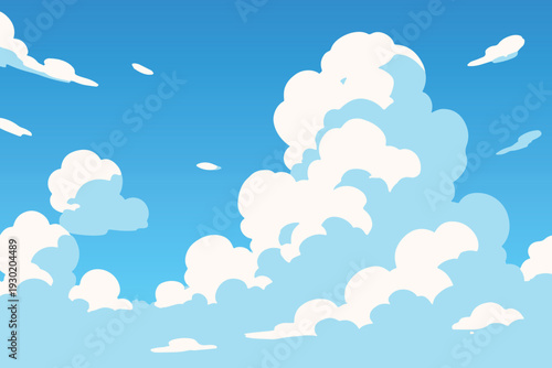 flat illustration clean bright cloud background