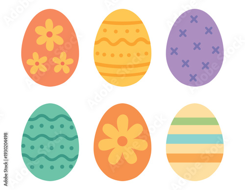 flat easter egg cartoon collections