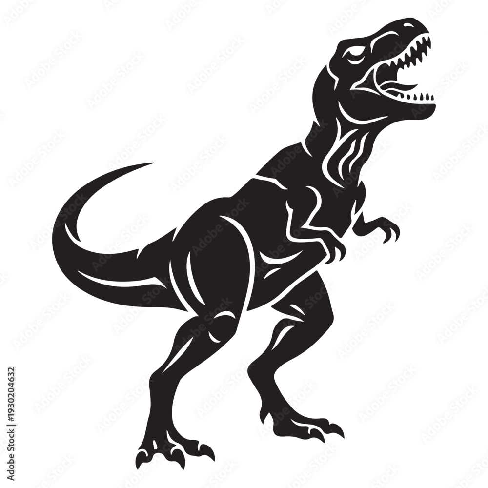 Fototapeta premium tyranosaurus icon logo flat illustration