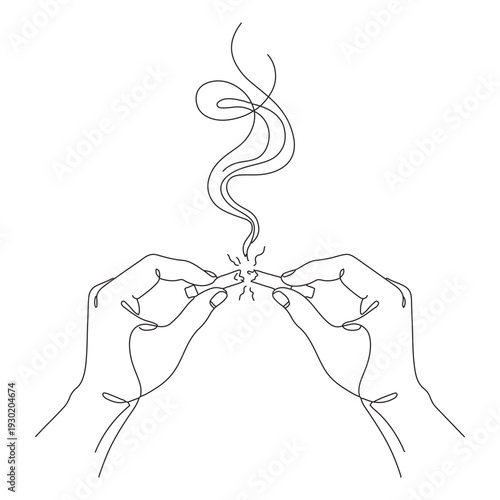 breaking cigarette stop smoking line drawing