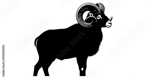 Black Silhouette of a Ram.