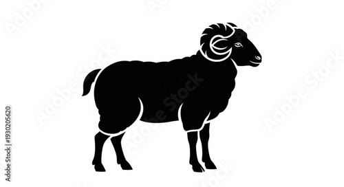 Black Silhouette of a Ram.