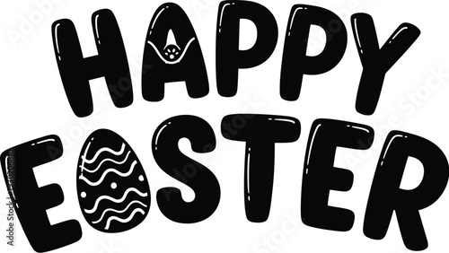 Happy Easter greeting with decorative egg