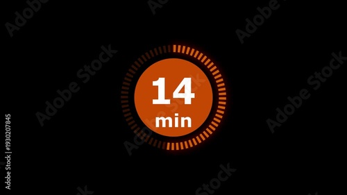 Countdown animation from 30 to 0 minute on a transparent background, 30 minute countdown timer . 4k video.