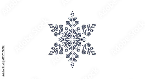 Intricate Snowflake Design: Winter Season, Cold Weather, Frosty Ornament