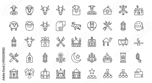 Collection of Simple Line Icons and Symbols.