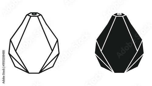 Black and white vase icon set