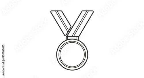 Gold Medal Icon Outline Vector Illustration