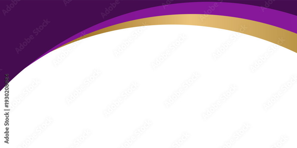 Obraz premium Modern luxury abstract banner featuring flowing purple shapes with gold accent borde