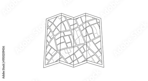 Folded City Map Illustration - Navigation and Urban Exploration