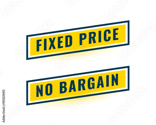 no bargain fixed price label design