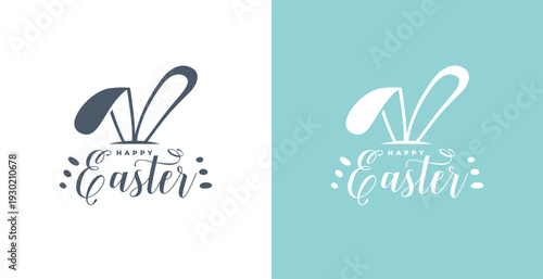 happy easter greeting card with bunny ears design