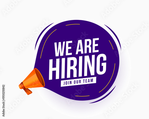 we are hiring job vacancy template with megaphone design