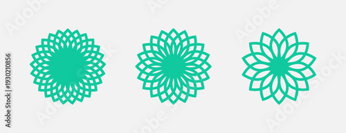 set of symmetrical guilloche round shape design