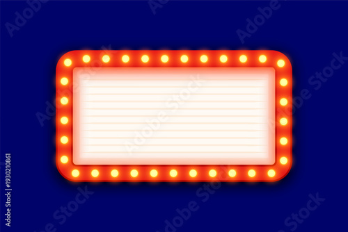 classic style blank glowing billboard sign for presentation