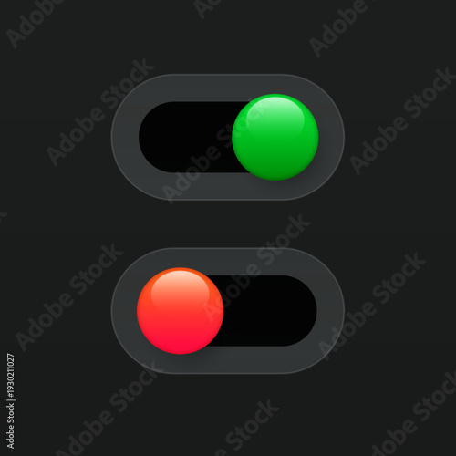 digital on and off slider button for mobile app