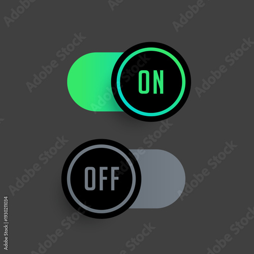 on and off toggle button dark theme a UI/UX element