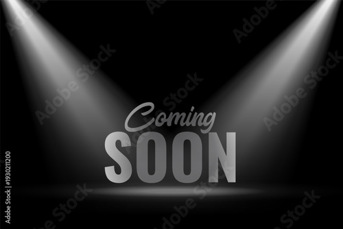 coming soon dark background with spotlight effect
