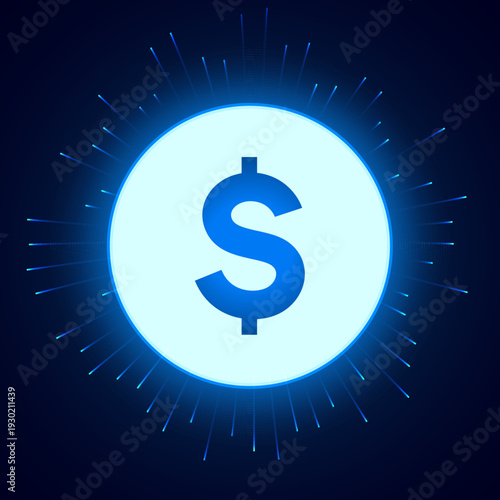 digital US money dollar background for finance market