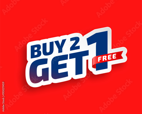 buy two get one free discount tag background design