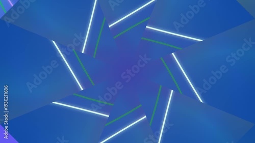 Exploring a Dynamic Abstract Light Scene in Blue and Neon Tones