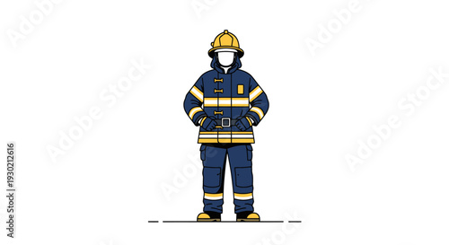 Firefighting Professional in Full Gear, Ready for Emergency Response and Rescue Operations