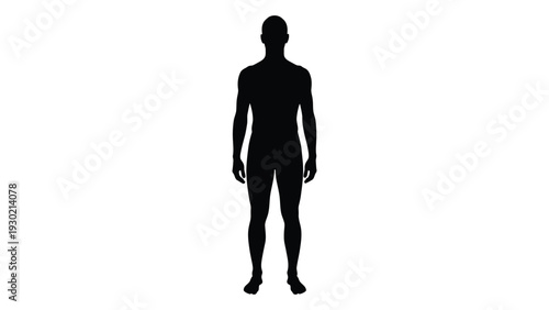 A black silhouette of a man standing isolated on white background, Vector
