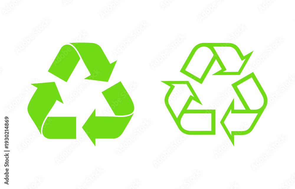 Fototapeta premium green recycle symbol, recycle sign, Recycled Paper vector, recycled, reusable, 