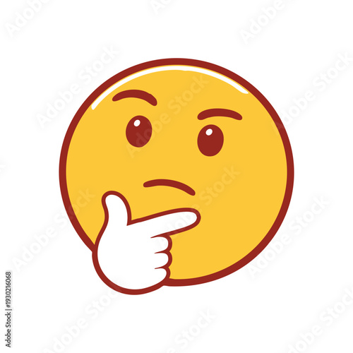 Thinking emoji vector icon illustration