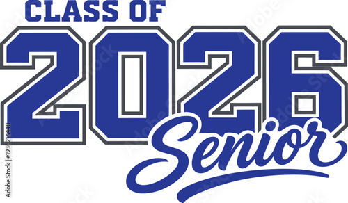 Class of 2026 Graduation Typography Vector Illustration