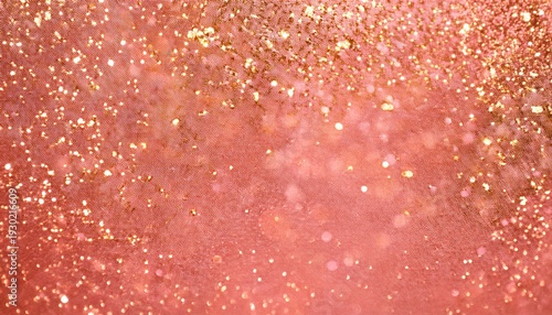 Abstract Close Up Of A Vibrant Salmon Pink Background Adorned With Sparkling Gold Glitter Specks Creating A Festive And Luxurious Textured Surface For Design Projects