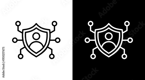 Access Control White Icon Set Design 