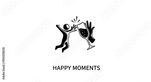 Happy Person Celebrating with Champagne Toast