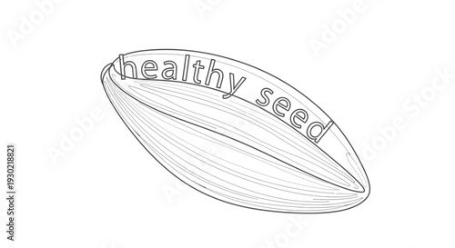 Healthy Seed with Text Outline - Symbol of Growth, Agriculture, and New Beginnings