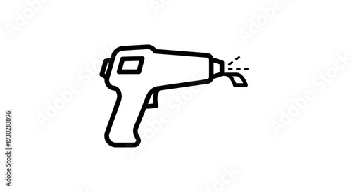 Heat Gun Icon - Industrial Tool for Heat Application and Drying
