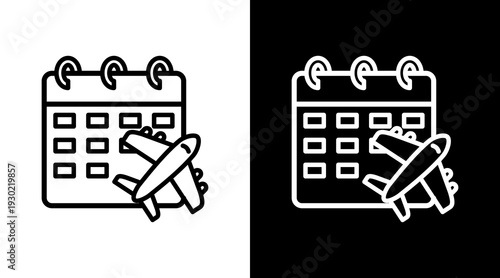 Schedule White Icon Set Design 