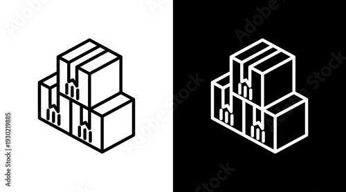 Cargo White Icon Set Design 